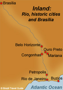 Map of Brazilian historic towns